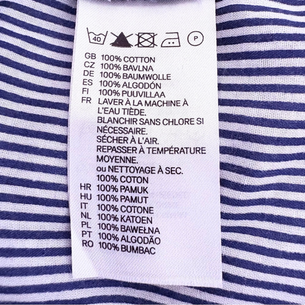 H&M Blue & White Striped Ruffle Top - Picture 7 of 8